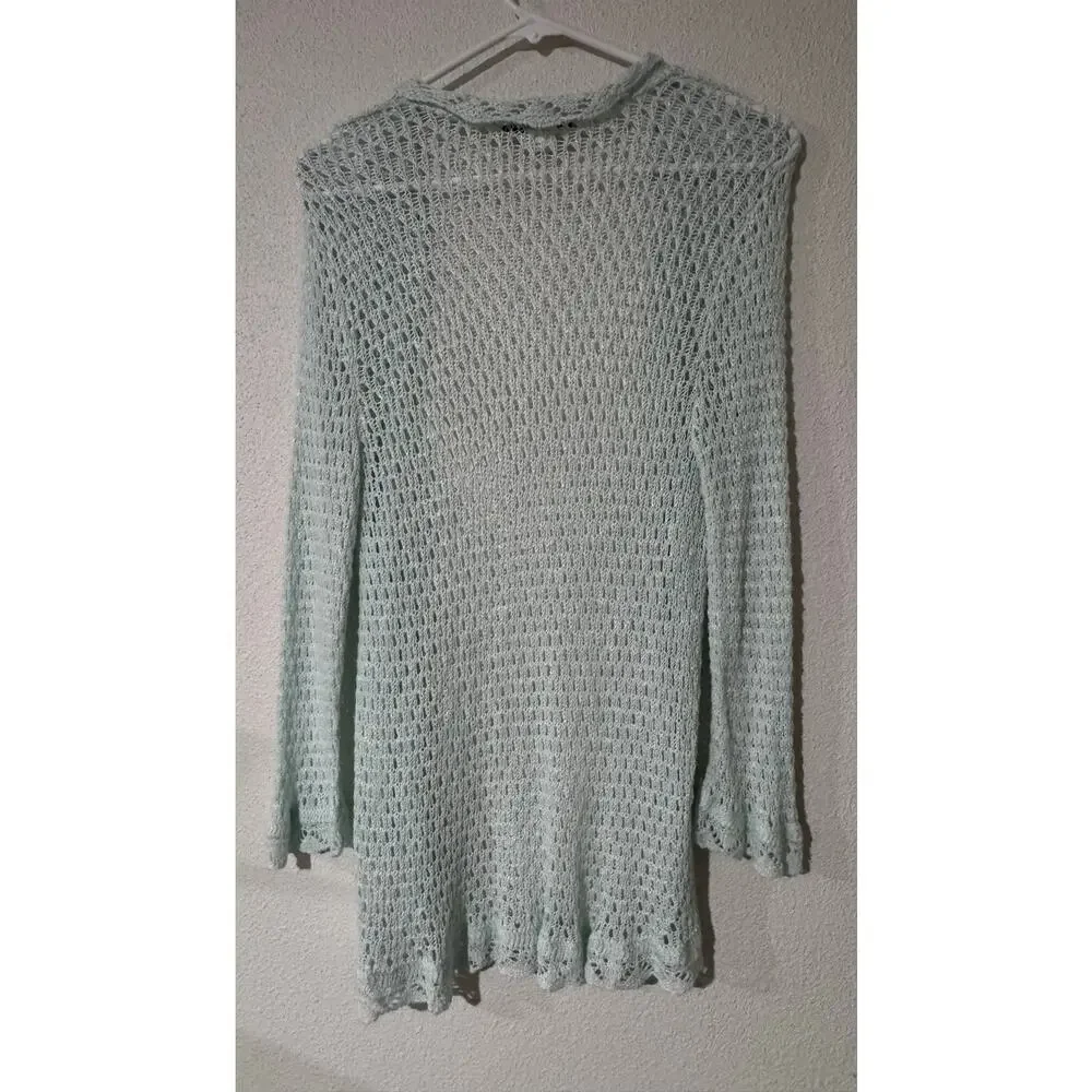 Mint Matcha Magic: Two-One-Two NY Open Knit Cardigan